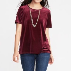 Old Navy Burgundy Velvet Tee